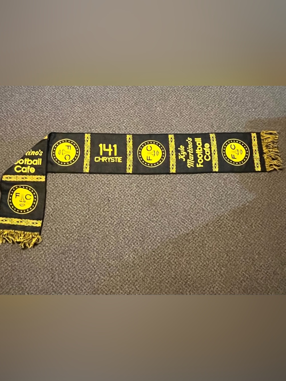 Black and Yellow Football Café Knit Scarf - 141 Chryste Graphic